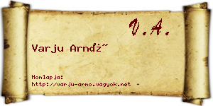 Varju Arnó névjegykártya